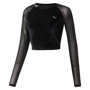 Puma Explosive Long Sleeve Velvet Crop Top